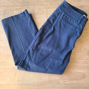 Jones Sport Size 6 New York Stretch Navy Blue Khaki‎ Cropped Pants Womens SOFT